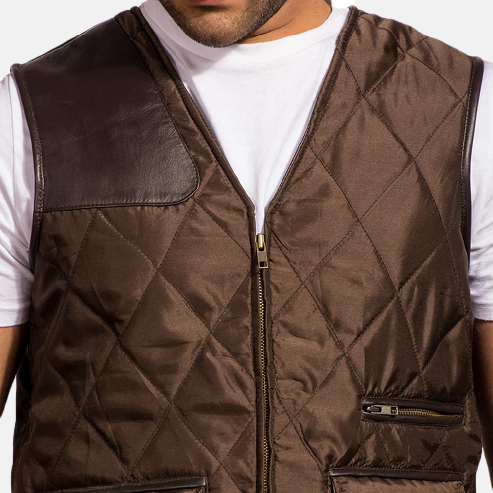 Men's Hybridge Quilted Brown Vest
